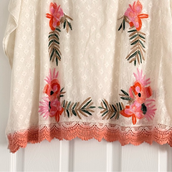 Anthropologie Akemi & Kin Chic Floral Embroidered Tunic Poncho - Picture 14 of 15